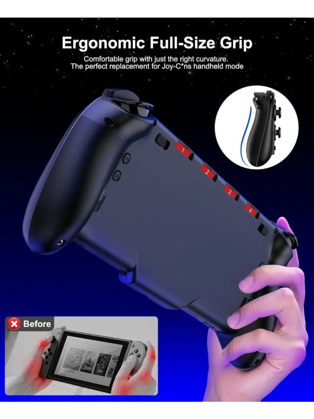 Enhanced Switch Controller with Hall Effect Joysticks, RGB Lighting & Turbo